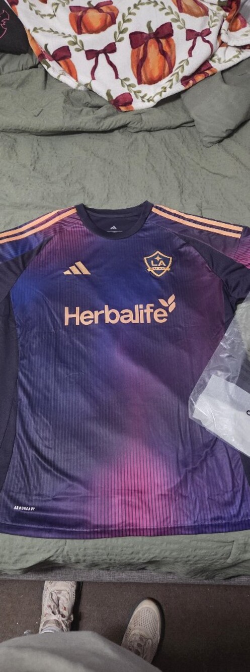 adidas Adult LA Galaxy Gradient Purple and Pink Jersey with Coral Accents